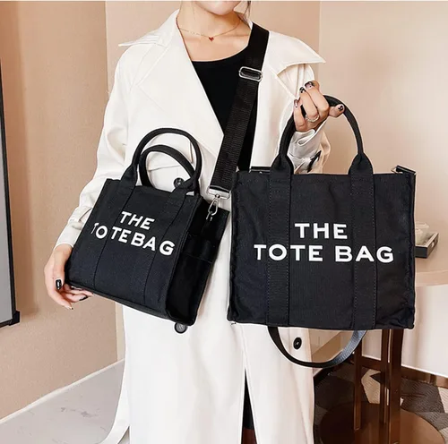 Vista 8 de The Tote Bag - Bolso cruzado de lona para mujer, bolsa de viaje de lona con cremallera, bolsas de trabajo para hombro