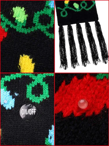 Vista 3 de SATINIOR 2 sombreros de Navidad con luz LED para fiesta de Navidad