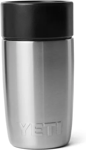 Vista 33 de YETI Rambler - Botella de viaje de 8 onzas, acero inoxidable, aislada al vacío con tapa a prueba de fugas, color negro