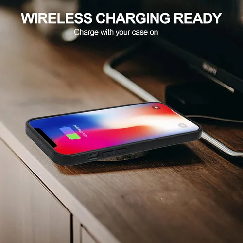 Vista 8 de Funda de cuero para iPhone 13 Pro, funda protectora delgada con función atril a prueba de golpes, soporte invisible integrado compatible con iPhone