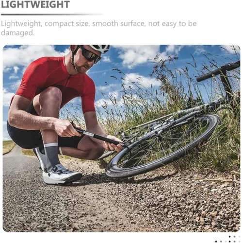 Vista 4 de Bomba portátil de alta presión para bicicletas de montaña y carretera, inflador de mano con adaptador de válvula estadounidense y francés, bomba