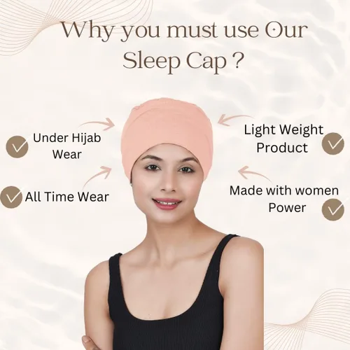Vista 4 de Gorros de quimioterapia sólido para dormir, de bambú, suave, para el cáncer, para quimioterapia para mujeres