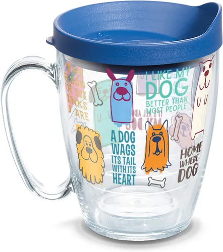 Vista 13 de Tervis Vaso térmico de doble pared con aislamiento de Dog Sayings hecho en Estados Unidos mantiene las bebidas frías y calientes, 16 onzas, clásico