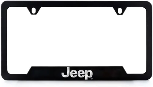 Vista 12 de Jeep Marco para matrícula con estampado UV en rosa Tuscadero y plástico negro plateado