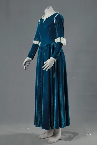 Vista 7 de OURCOSPLAY US Talla para el piso de longitud de la princesa valiente vestido de Mérida Cosplay vestido y carcaj