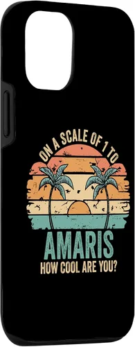 Vista 3 de Funda con nombre personalizado para iPhone 14 AMARIS para niñas retro