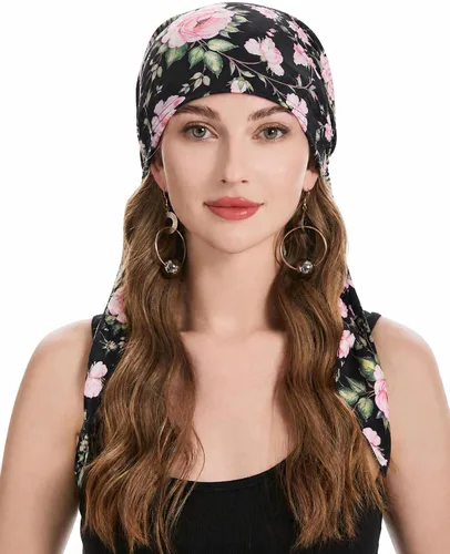 Vista 39 de ZLYC Gorro de quimioterapia para la cabeza preatado, gorro ligero para Verde (Lace Green)