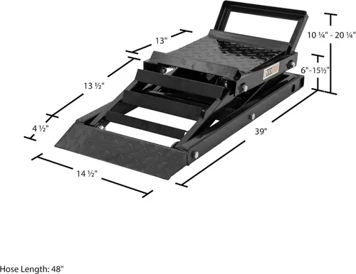 Vista 3 de Black Widow Rampas para coche para cambio de aceite, 3,000 lb GAWR, hidráulicas, 6 "- 15.5" Para acceso a la parte inferior de la carrocería