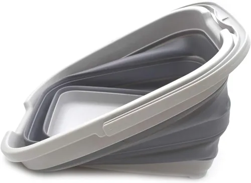 Vista 3 de SAMMART Cesta rectangular plegable y práctica/cubo (15L rectangular, gris oscuro (juego de 2))