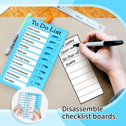 Vista 2 de Tabla de tareas para niños, lista de tareas, tabla de rutina diaria y lista de verificación de planificación y tabla de planificación portátil