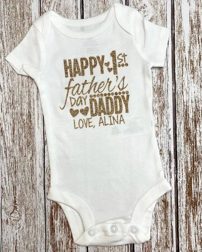Vista 2 de Regalo personalizado para el Día del Padre, traje de bebé niña con nombre personalizado rosa y dorado opcional tutú Bloomers diadema y calentadores