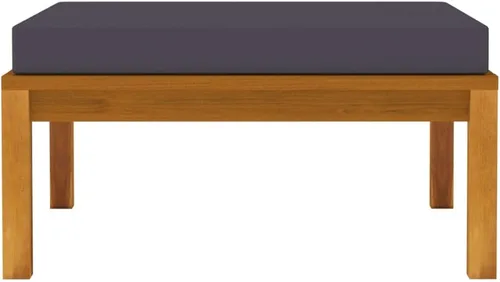 Vista 5 de Sofá de salón seccional con cojín gris oscuro, madera de acacia maciza para sala de estar, apartamento, dormitorio y oficina