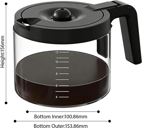 Vista 9 de 12 Cup Capacity Glass Coffee Container Replacement for Brewing Unit Second Gen K5600 Models Large Entry Design Compatible Coffee Container