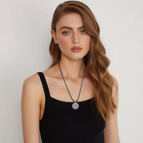 Vista 173 de Vito Collar de plata de ley 925 para mujeres y hombres, San Benito, crucifijo, Caravaca, San Cristóbal, San Judas, medalla patronal, amuleto