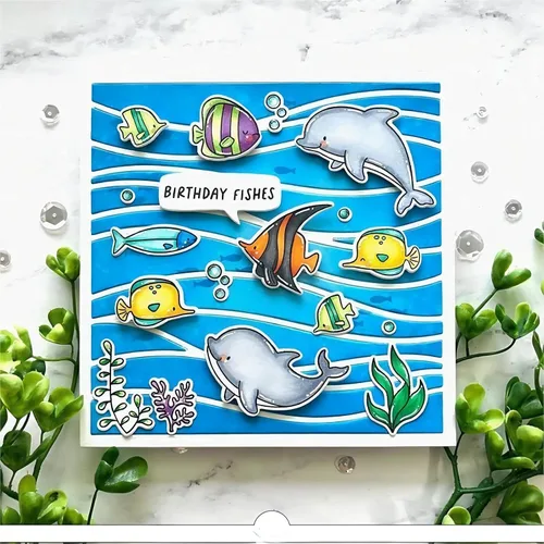 Vista 3 de Troqueles de metal con fondo ondulado para hacer tarjetas, plantillas de corte para álbumes de recortes, álbum de fotos, papel decorativo