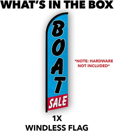 Vista 4 de Infinity Republic - Bandera de manga completa sin viento de venta de barcos - Perfecto para negocios, concesionarios de barcos, ventas de yates, etc