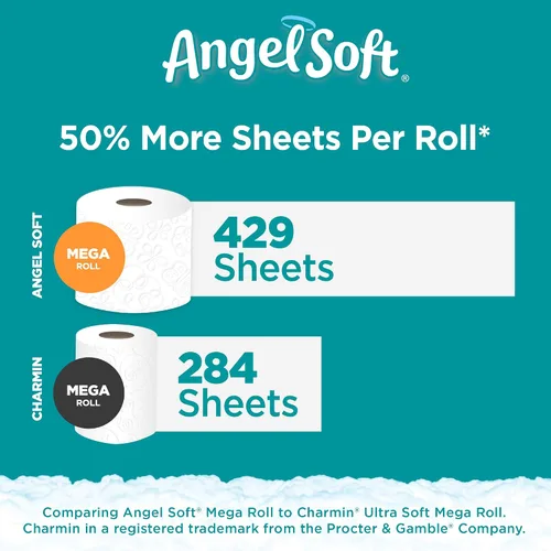 Vista 4 de Angel Soft, Papel higiénico, 12 megarrollos, 12 rollos