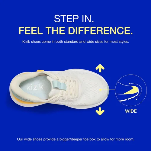 Vista 5 de Kizik Slip On Sneakers Prague - Court Style, 4-Way Stretch Canvas with Suede Details, Casual Shoes for Women & Men, Hands Free Convenience - Wide