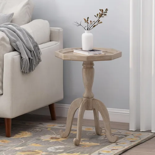 Vista 31 de Wood End Table Side Table Nightstand with 2 Drawer & USB Ports & Outlets 11.81in-brown