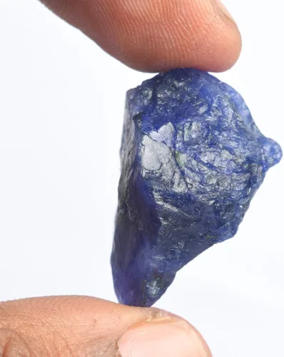 Vista 3 de GEMHUB Zafiro azul natural de 49.00 quilates con certificación de energía curativa de cristal mineral roca de zafiro áspera, Piedra preciosa, azul