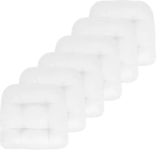 Vista 14 de Sweet Home Collection - Cojines para silla de patio y exterior, almohadillas prémium con relleno grueso y cómodo de fibra, mechones, 19 x 19 Negro