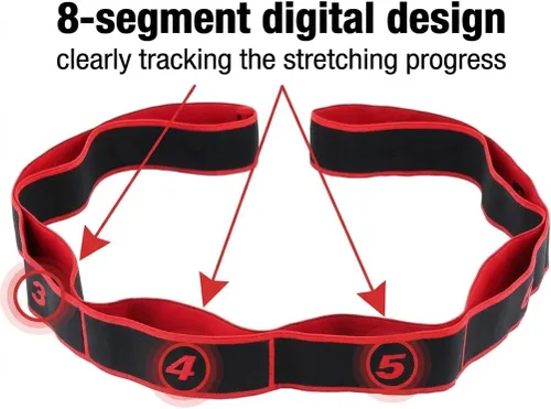 Vista 6 de Fitness Resistance Band for Stretching and Yoga, 8-Section Elastic Training Bands with Handles, Numbered Resistance Bands, Fashionable Puller