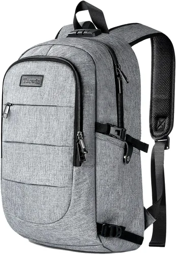 Vista 12 de Tzowla, mochila de viaje de negocios para computadora portátil de 15,6 a 17,3 pulgadas para mujeres, hombres y para regalar, A-Negro