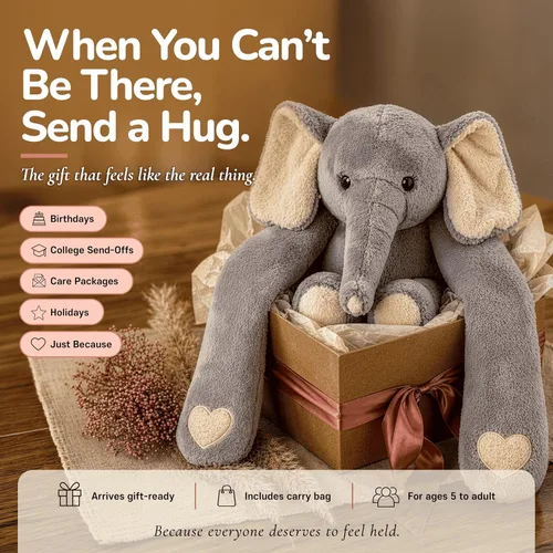 Vista 7 de Huggle Healers Animales de peluche con peso para adultos, adolescentes y niños, brazos de felpa de 36 pulgadas de largo para abrazos, peluche