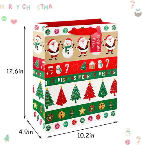 Vista 5 de SPERPAND 12 piezas de bolsas de regalo de Navidad grandes con papel de seda, bolsas de golosinas reutilizables con asas, bolsas de regalo de Navidad