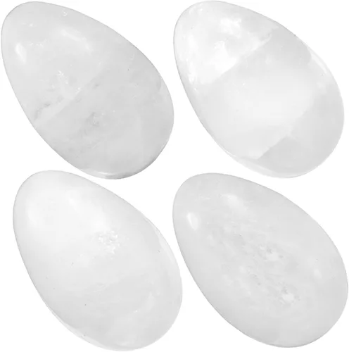 Vista 9 de TUMBEELLUWA Kit de 4 huevos de piedra de cristal de Reiki, piedras naturales pulidas para el bolsillo de la palma para eliminar el estrés, sodalita