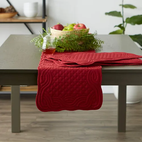 Vista 5 de DII Quilted Farmhouse Collection - Camino de mesa, 13x72, arándano