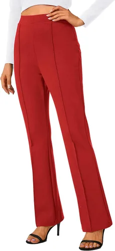 Vista 39 de Urban CoCo Pantalones de trabajo elásticos con corte de bota, pantalones de yoga pequeños para oficina casual