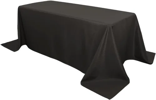 Vista 68 de Your Chair Covers - Mantel rectangular de poliéster sin costuras de alta calidad de 60 pulgadas de ancho x 102 pulgadas de largo - Negro - Mantel
