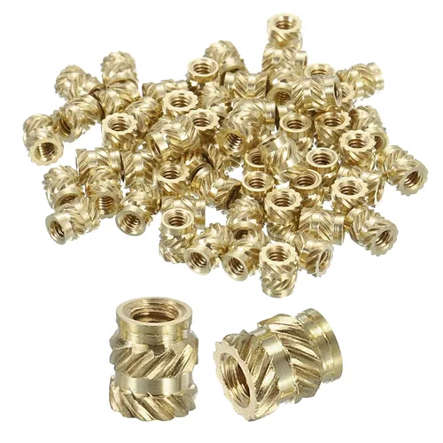 Vista 13 de uxcell Tuercas de inserción moleteadas, 100 piezas M1 x 1.5mm L x 2mm DE 3D Impresión de latón Tuercas de inserción roscadas hembras Insertos