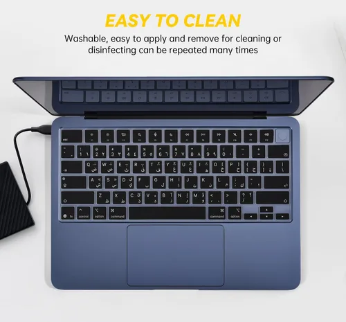 Vista 7 de Funda de teclado de silicona árabe compatible con Apple MacBook Neo 13 A3404 de 13 pulgadas con chip A18 Pro, MacBook Neo de 13 pulgadas, protector