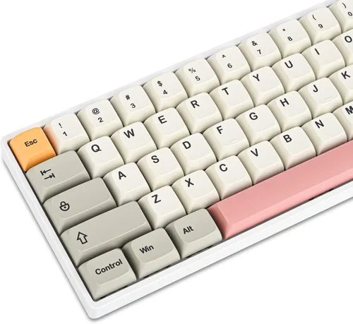 Vista 9 de Guffercty kred XDA Profile - Teclas negras minimalistas 75% Dye-sub PBT con teclas ISO para teclado mecánico MAC 60% 65% 75% 96% (muñeca negra)