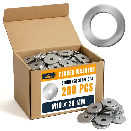 Vista 19 de 20 piezas arandelas planas de guardabarros de acero inoxidable de 1/2" x 2" para pernos y tornillos, herrajes de acero inoxidable 304