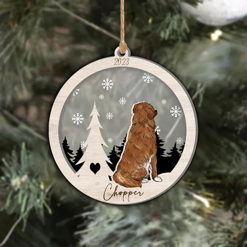 Vista 293 de Nazenti Adorno de Navidad conmemorativo personalizado, regalo personalizado de recuerdo de perro, condolencias por pérdida de mascotas, sabueso