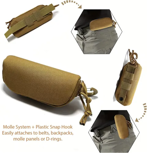 Vista 4 de Tactical Molle Glasses Case Tactical Eyeglasses Case Shockproof Sunglasses Carrying Protective Box with Clip