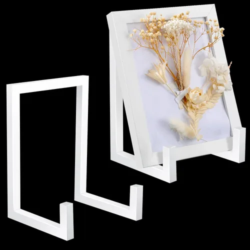Vista 12 de Sweetude 2 Soportes Grandes para Platos de Exhibición Marco de Metal Soporte de Exhibición Caballetes Decorativos de Mesa para Cuadros, Libros, Negro