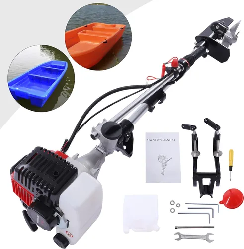Vista 8 de Motor fuera de borda de 2 tiempos de 2.3 HP, motor de barco de gas de 52 cc, motor de gasolina, motor de lancha de pesca, motor de timbre, control