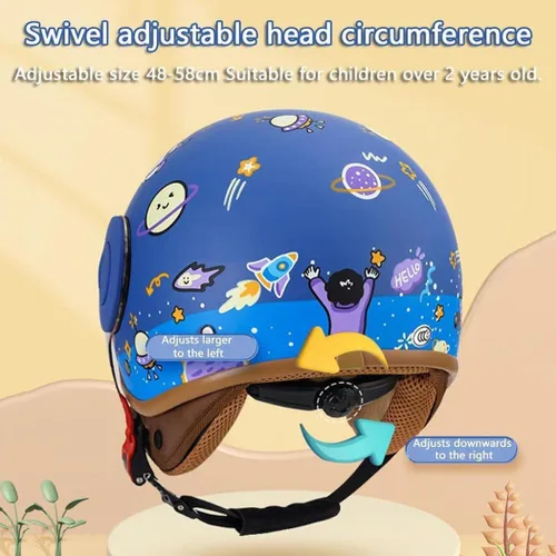 Vista 3 de Koliyn - Casco de motocicleta para niños aprobado por el Departamento de Transporte (DOT) - Casco medio para niños de 2 a 14 años - Niños y niñas