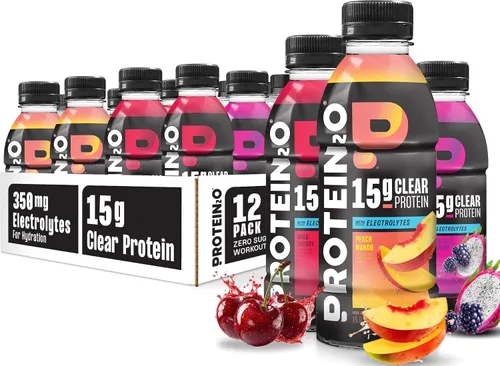 Vista 11 de Protein2o - Bebida a base de agua con infusión de 15 gramos de proteína de suero, sabor cereza, botella de 16.9 oz (paquete de 12)