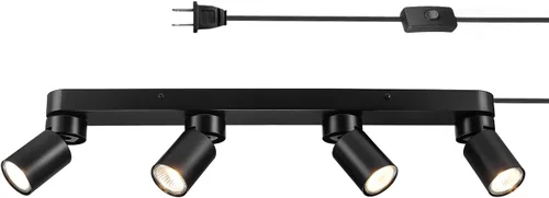 Vista 19 de GLOBE Electric 60024 Iluminación de riel de 3 luces con enchufe, cabezales ajustables, acabado blanco mate, 22 pulgadas, base GU10, cable de 15 pies