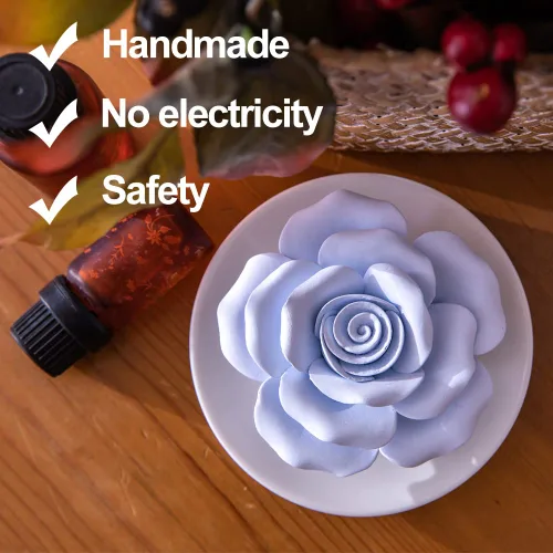 Vista 2 de Difusor pasivo de flores de aceite esencial - Difusores de aromaterapia de porcelana no eléctricos para habitación pequeña mini, decorativo