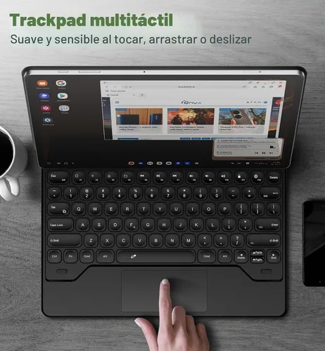 Vista 5 de Dexnor para Samsung Galaxy Tab S10+ Plus/S9+ Plus/S9 FE+ Plus/S8+ Plus/S7+ Plus/S7 FE Funda con Teclado 31.5 cm Flotante Cantilever Magnético