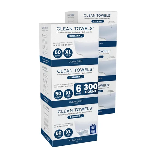 Vista 12 de Clean Skin Club Clean Towels XL®, toalla facial 100% biológica certificada por USDA, toallita facial desechable, aceptada por la Asociación