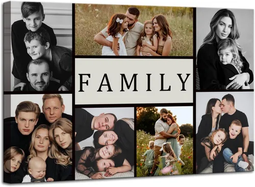 Vista 15 de ZHIYYHAO Impresiones en Lienzo Personalizadas con Tus Fotos Collage Enmarcado Cuadros Múltiples Personalizados en Lienzo Arte de Pared para Sala