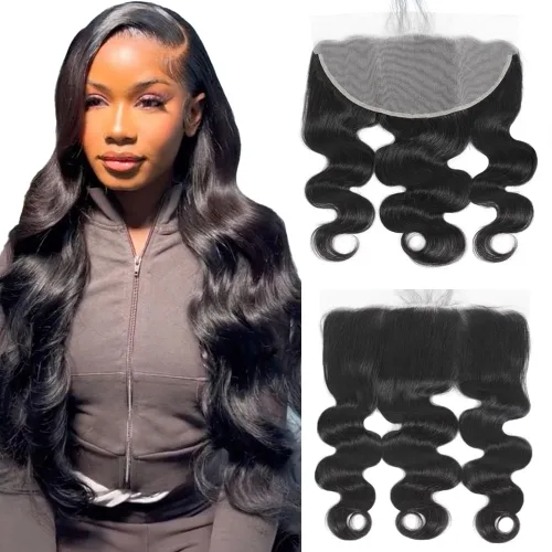 Vista 24 de CHEEON Frontal de encaje HD de 13 x 4 de 12 pulgadas, cabello humano brasileño ondulado con cierre frontal de encaje, 100% cabello humano virgen sin