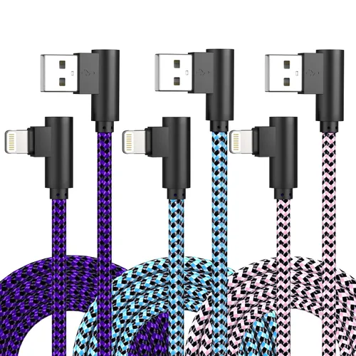 Vista 8 de Cable de carga para iPhone, cable Lightning de 6 pies, 3 unidades, cable de carga largo para iPhone 11, cargador para iPhone 6 pies